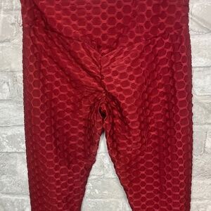 Red Scrunch Butt Leggings – Small, Spandex Fit